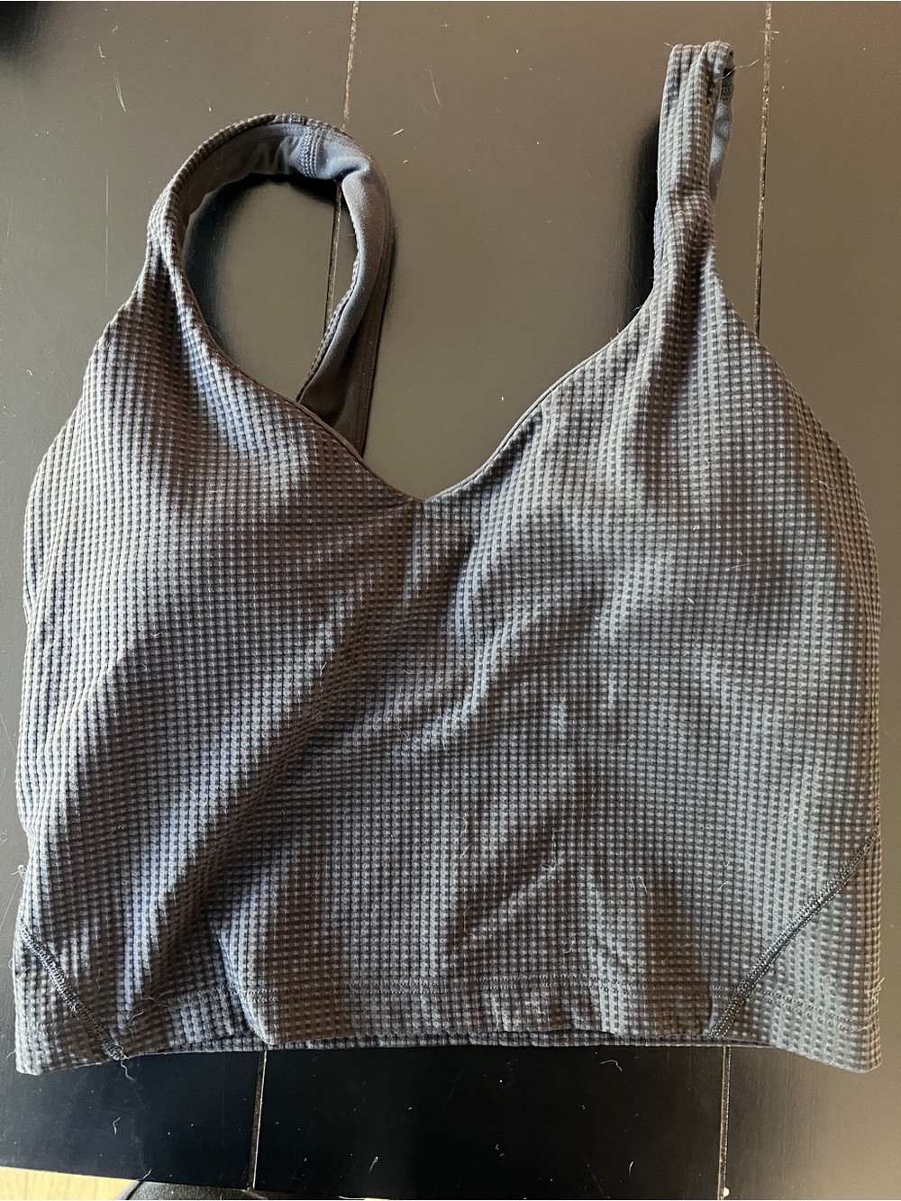 Lululemon Black Textured Scoop Neck Tank Top Size 6